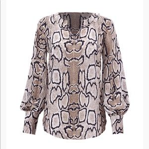 NWT!  Cabi Serpentine Snake Print Blouse Top